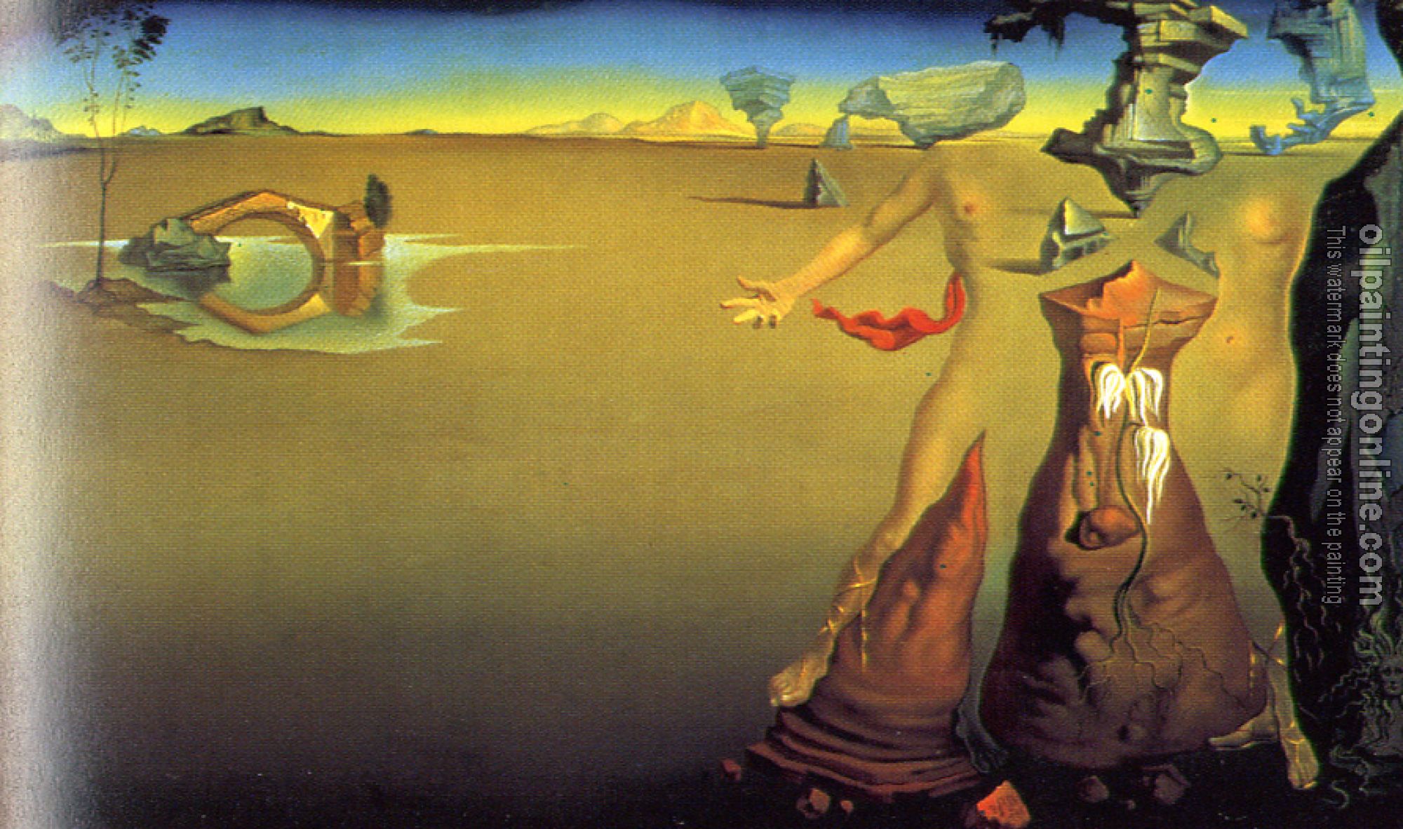 Dali, Salvador - Desert Trilogy-Apparition of a Couple in the Desert.For Desert Flower perfume